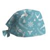 Surgical Cap with Adjustable Printed Christmas Theme Hat, Sweat Wicking Strip, Dust-proof Cloth Bag Head Cap, Doctor's Oral Cap, Nurse's Cap