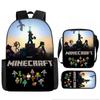 Minecraft Printed Cartoon Backpack Student Schoolbag Shoulder Bag Bag Pencil