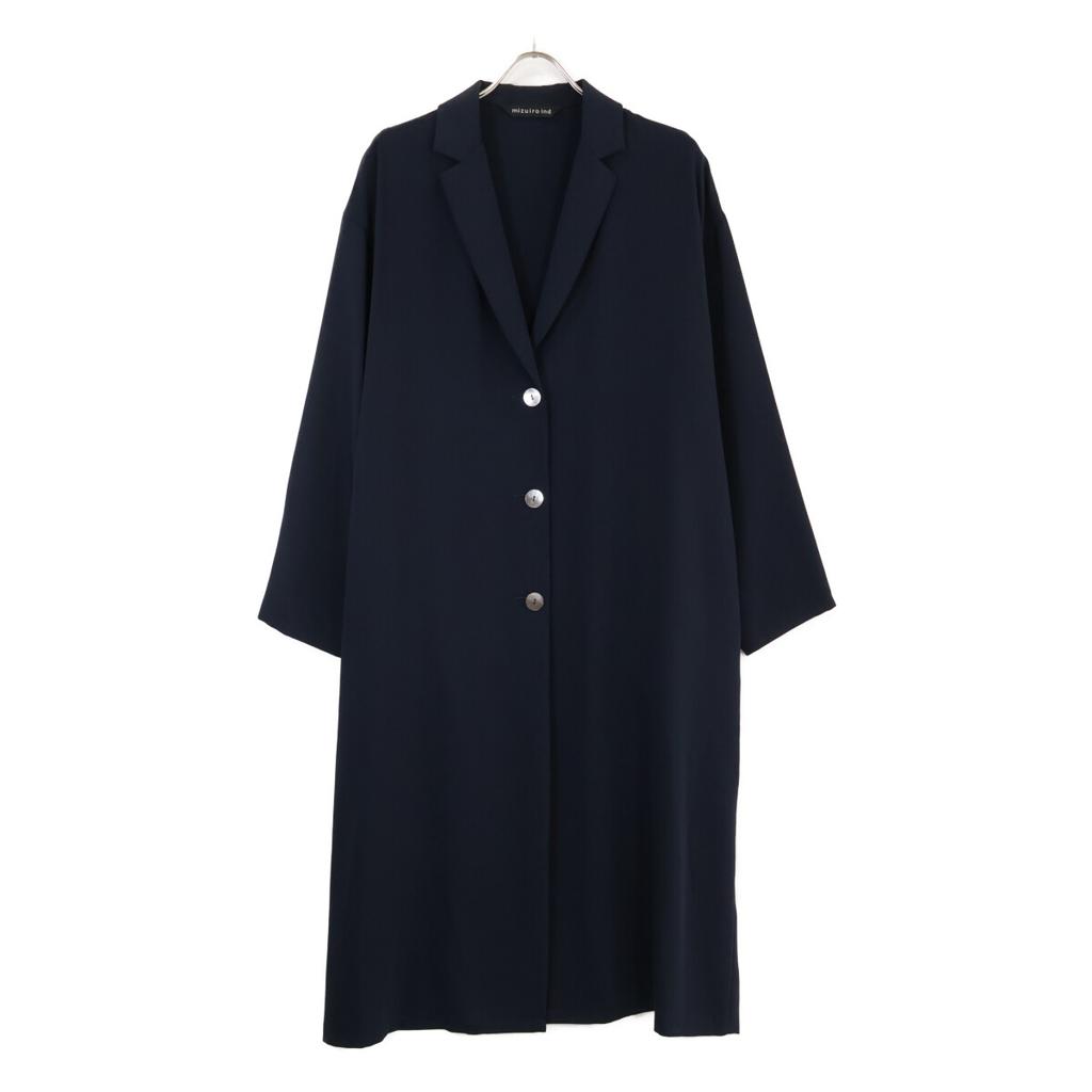 mizuiro ind Navy Wide Tailored Coat Chesterfield Coat coat F NavyUsed
