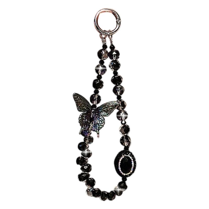 

Unique Beaded Butterfly Keychain Crystals Designs Colorful Accessory For Women And Teens 1 чёрный