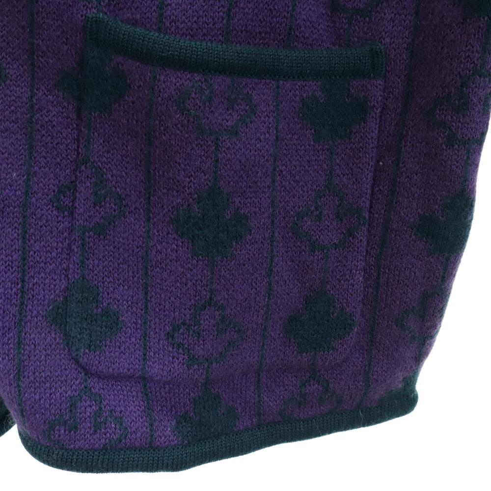 LONGHOUSE Wool Long Sleeve Knit Cardigan L Purple Women Used