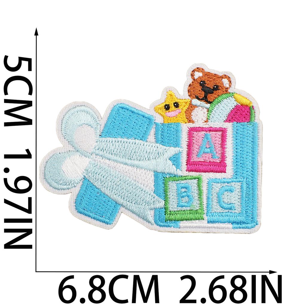 Female Treasure Toy Deer Decorative Embroidery Cloth Sticker Cartoon Bear Patch Sticker Saliva Pocket Milk Bottle Computer Embroidery Label Ironing