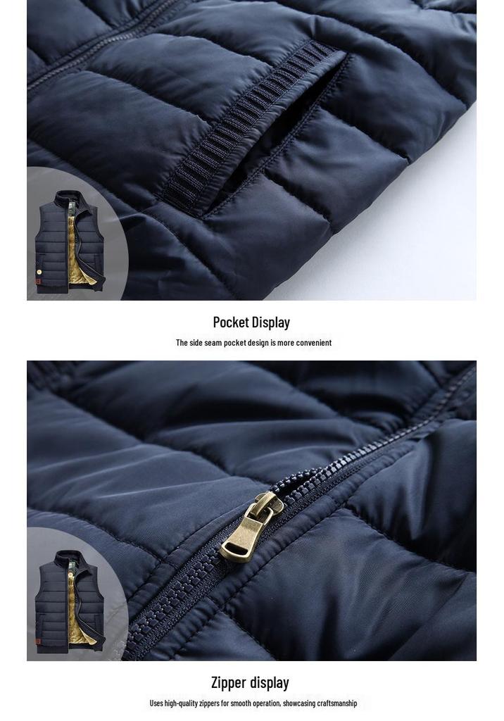Men's Warm Cotton Vest Jacket: Autumn/Winter Velvet Thick Waistcoat