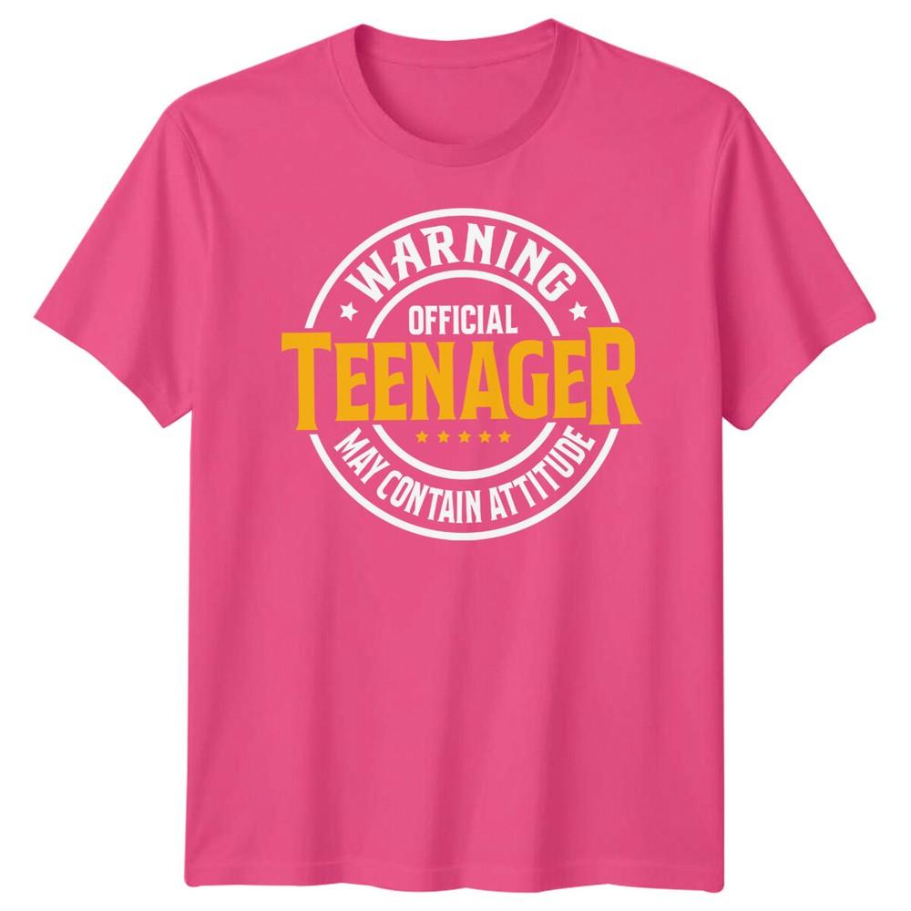 Official Teenager Warning May Contain Attitude Teen Unisex Graphic Tee Unisexs Top