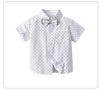 Completo estivo per ragazzi in stile britannico: Completo 3 Pezzi: Pantaloni a Spallina Sottile e Camicia a Maniche Corte