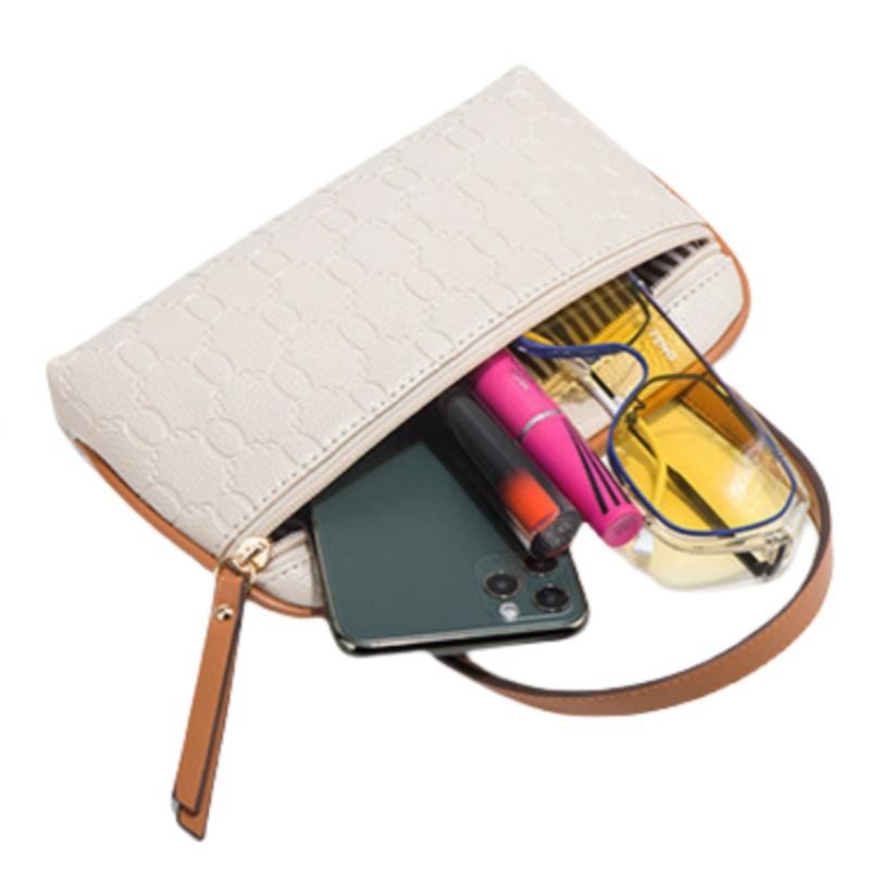 New Embossed Large Tote Bag High Quality PU Ladies Handbag Trendy Single Shoulder Oblique Span Bag Large Capacity Women's 4 Pcs Set Mother-child Bag