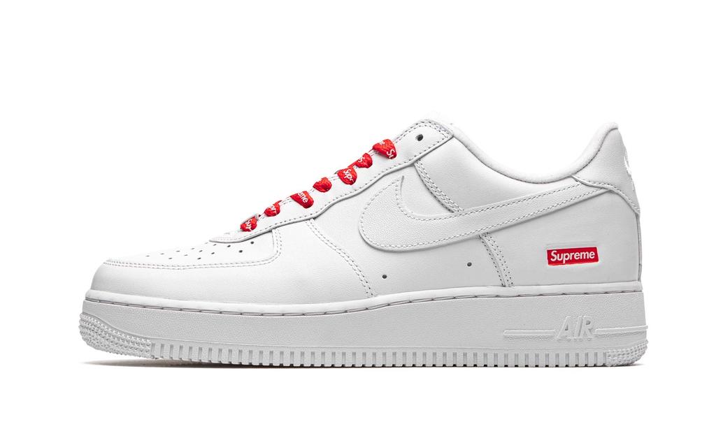 Nike Air Force 1 CU9225 100 with Supreme Mini Box White Size Men's Low-Top Logo, - 6, White/White