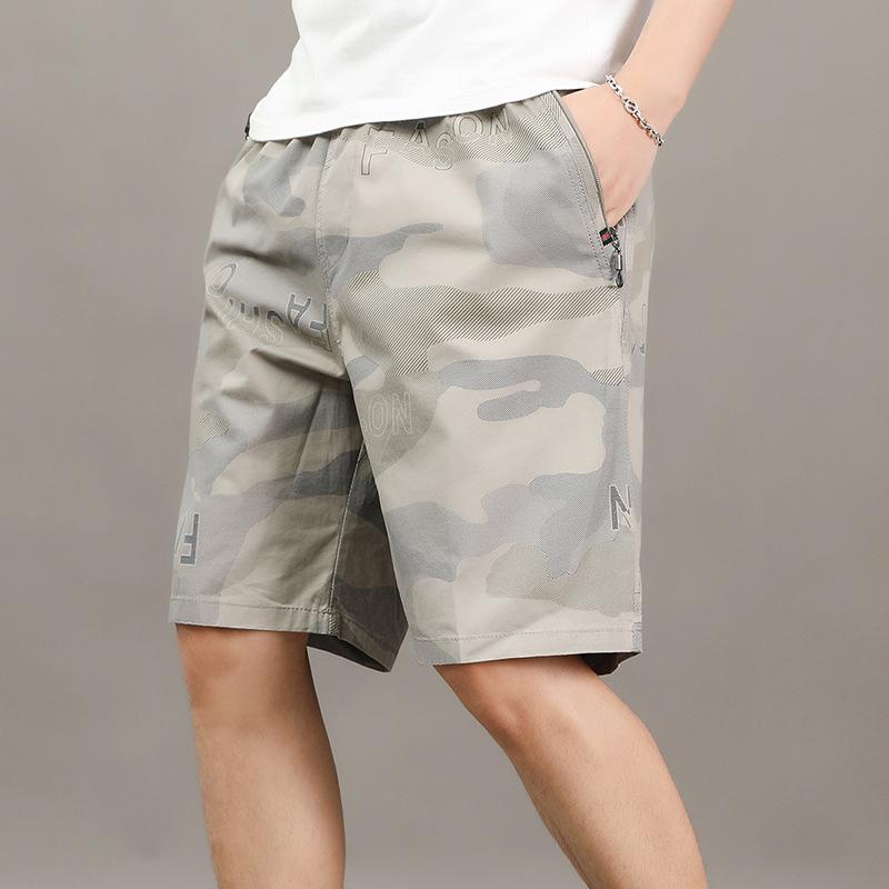Men's Camouflage Medium Pants Thin Loose Large Size Casual Straight Shorts Summer Tooling Cropped Pants