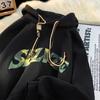 Pánská oversized mikina s kapucí Zimní s fleecovou podšívkou Volný střih Ležérní Potisk Streetwear Nadměrná velikost