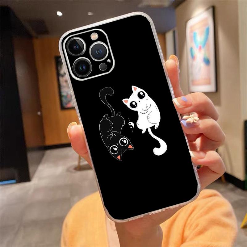 

Phone Case For iphone 17 Pro Max Air 16 15 14 13 Pro Max 15 16 Pro 15Plus Black Cat iphone 16ProMax