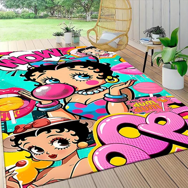 1Pc Betty Boop Dress Carpet Rug Customizable Soft Washable Antislip Home Living Room Sofa Mats Personalized Rug 09176