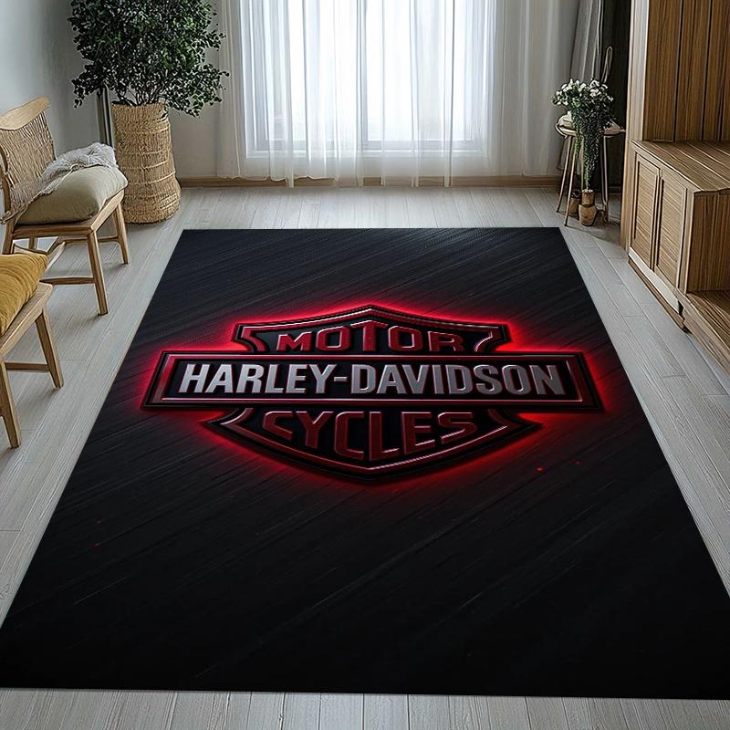Retro H-Harleys Racing Moto Living Room Non-Slip Area Rug Soft Carpet for Bedroom Kids Playroom Sofa,Home Decor Doormat Gift