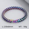 8/10mm Width Stainless Steel Keel Bracelet Plated Gold Keel Chain Bracelet Fashion Jewelry For Men Wedding Birthday Party Gift
