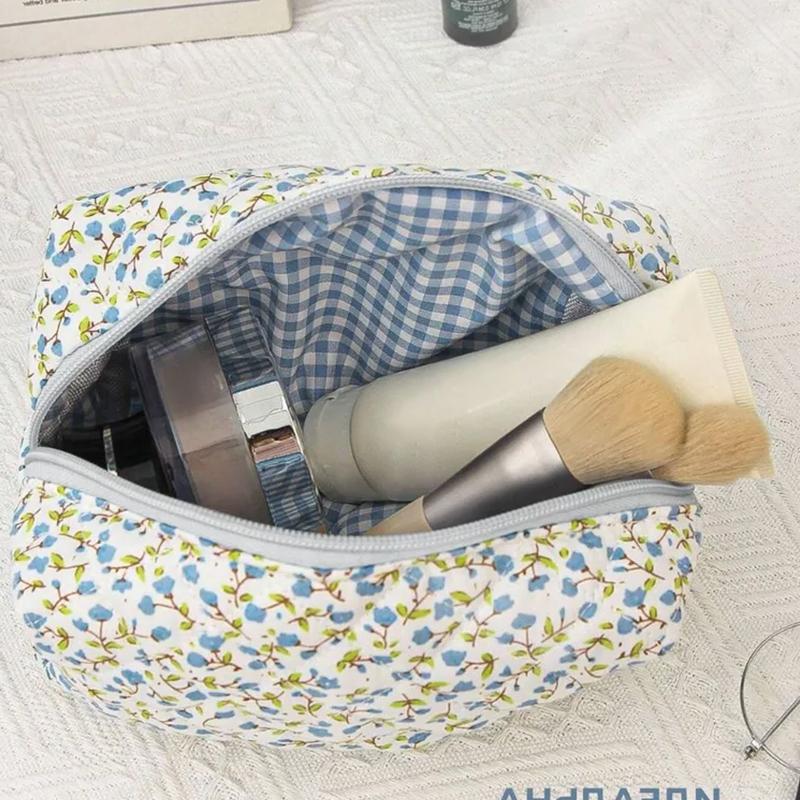 Floral Print Travel Portable Minimalist Large Capacity Soft Storage Makeup Bag