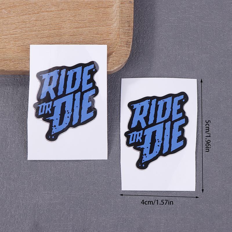 2Pcs Ride Or Die Bike Frame Stickers Bicycle Top Tube Waterproof Vinyl Decals For Mtb Bicycle Decorative Motorcycle Accessories