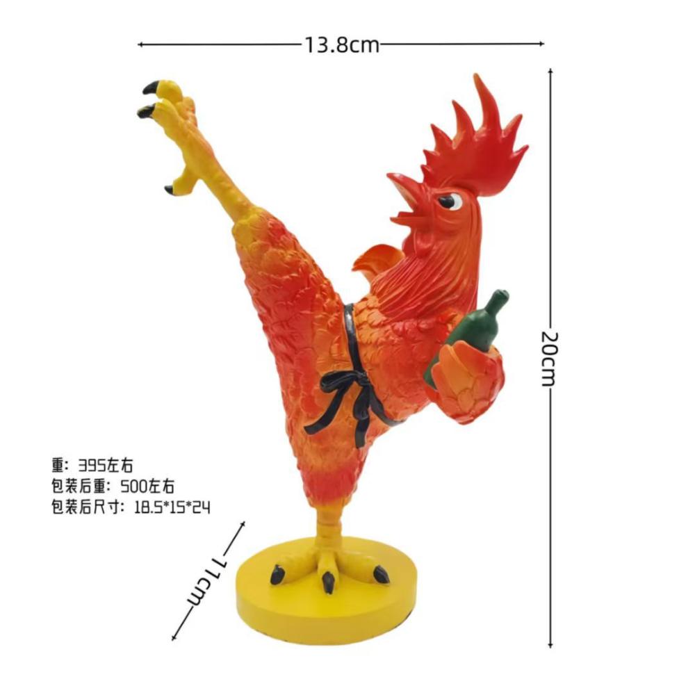 Funny Kung Fu Chicken Statues Resin Decor Living Room Porch Decoration Creative Simulation Sculpture Art Craft Indoor Home Decor