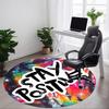 1pc Positive Vibe Chair Carpet for Office, Indoor Non Slip Washable Polyester Fiber Carpet,
