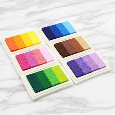 1 Stück Kreatives Schreibwaren Vierfarbiger Farbverlauf Stempelkissen DIY Fingerabdruckmalerei Siegelstempel Stempelkissen