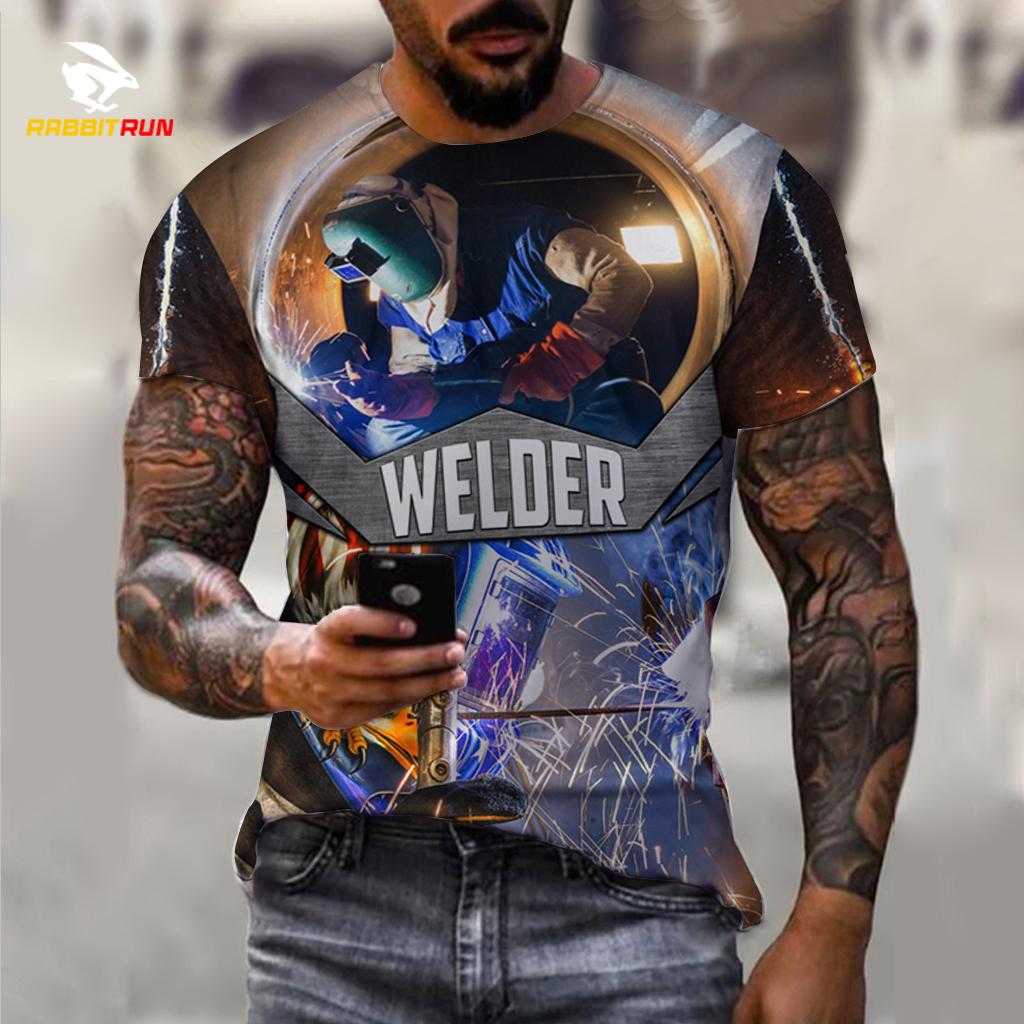 Tricou grafic Tricou pentru bărbați cu sudor pentru bărbați Îmbrăcăminte Cămașă grafică supradimensionată Imprimat 3D cu mânecă scurtă Topuri casual de vară