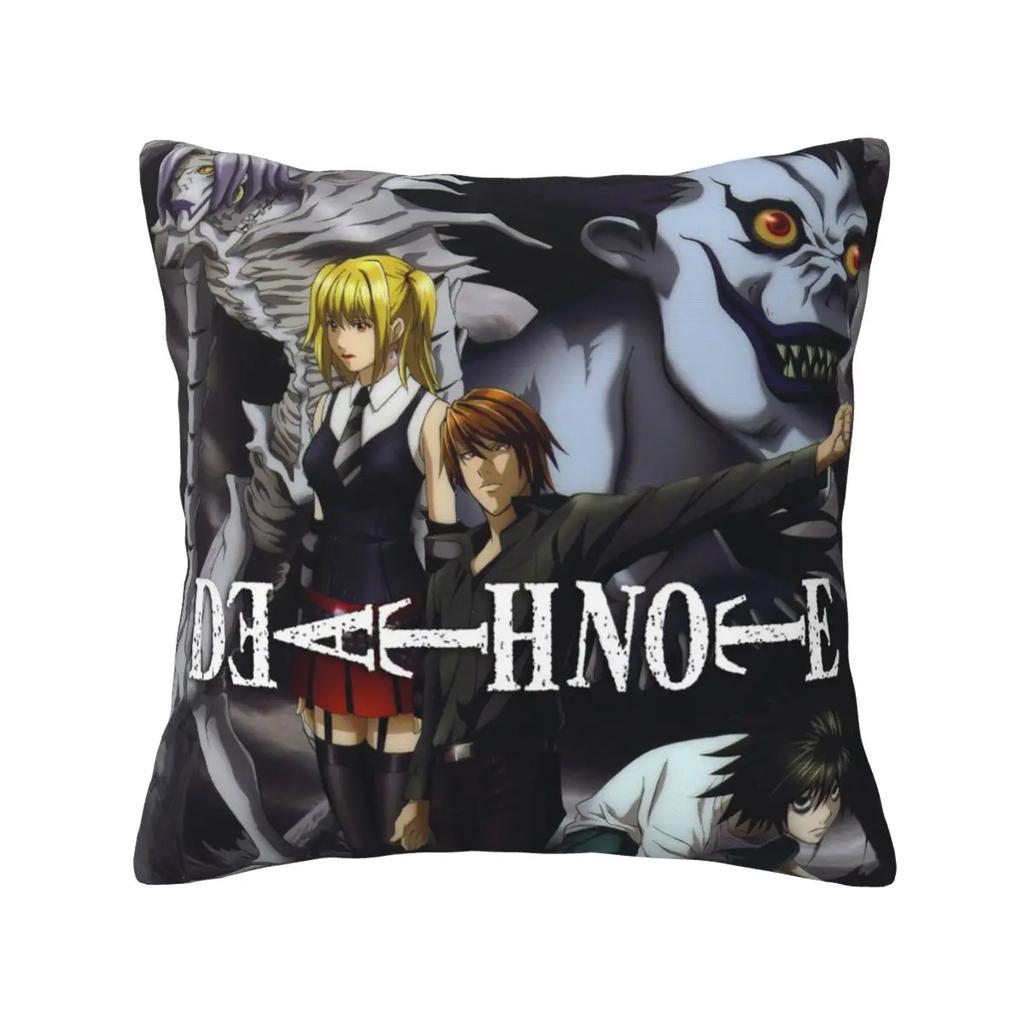 Anime DEATH NOTE Kissenbezug Heimdekoration Polyester Kissenbezug für Sofa Dekokissenbezug Resuable Funda Cojines 45x45