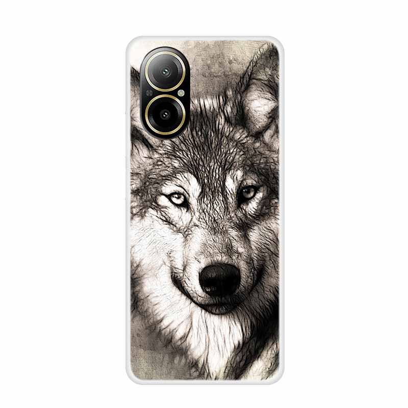 Soft Case For Realme C67 Painting Animals Luxury Silicone Phone Cover for Realme C 67 Protector Transparent Shell Clear Cases