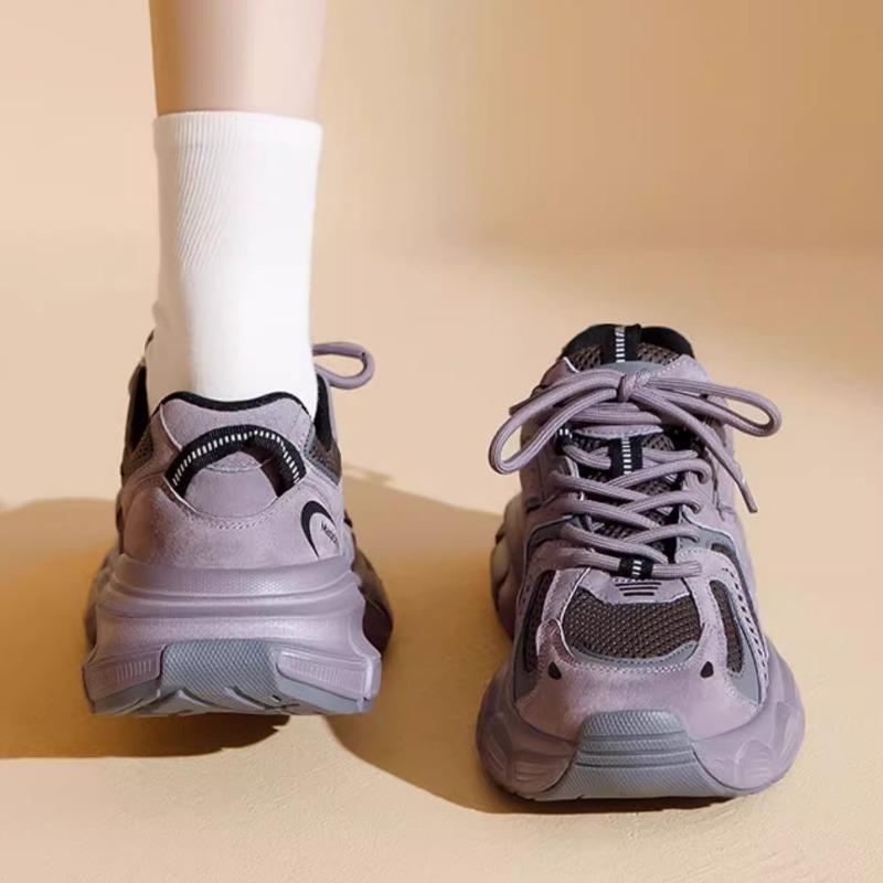 Fashion Female Soft Bottom Daddy Shoes Black Autumn and Winter Sports Female New Casual Female Thick Bottom Increase Warm Running