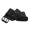 Men and women double-breasted belt double-hole middle-aged and young men's tooling trend punk pink buckle belt