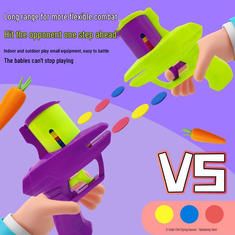 Radish Flying Saucer Gun Soft Bullet Toy: Parent-Child Outdoor Battle Frisbee for Kids