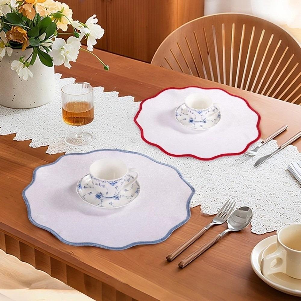 Double-Sided Linen Dining Mat Non-Slip Table Mats Exquisite Heat Insulation Pad  Kitchen