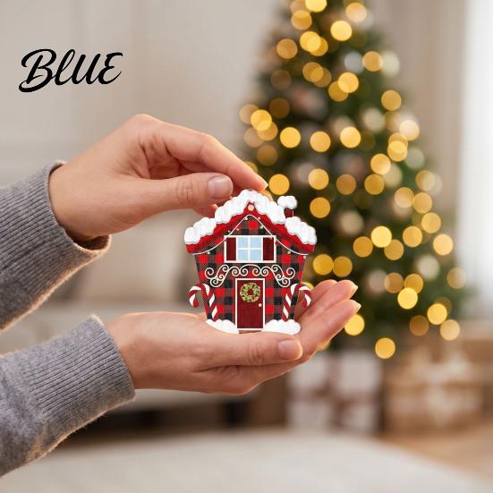 Lightweight Holiday Decorations 12Pcs Wooden Christmas Ornaments Buffalo Plaid Hanging Decor with Gnome Office Home Party Supplies Snowflake