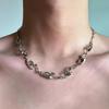 Street Hip-Hop Trend Silber Farbe Unregelmäßig Geformte Metall Halskette für Männer Frauen Punk Persönlichkeit Mode Halskette Kette Schmuck