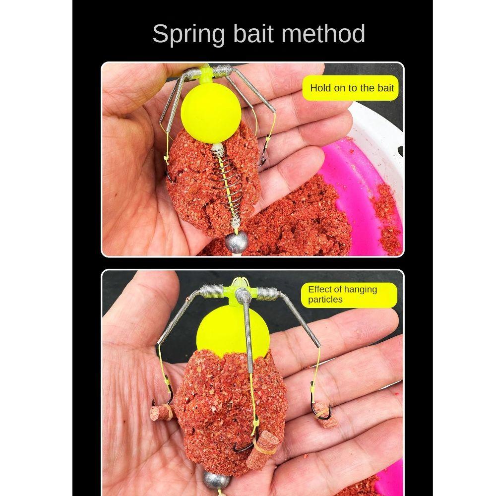 Carbon Steel Line Group Feeder Sinker Four Hook Fishing Spring Bait Cage Fishing Bait Cage  Sea