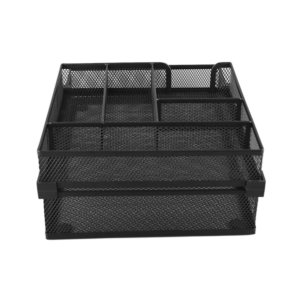 2 Tier Paper Tray Double Layer Metal Mesh Paper Tray Detachable Multipurpose Paper Tray for Office C
