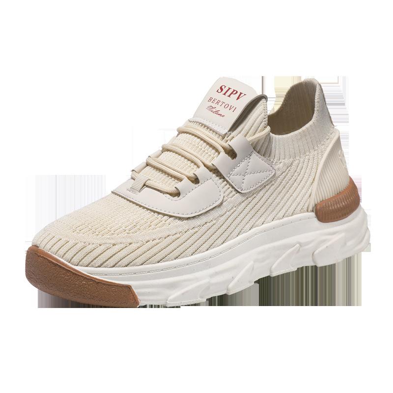 Autumn New Men's Shoes Fly-woven Mesh Running Shoes Breathable Casual Sports Shoes Student Shoes Large Size Foreign Trade