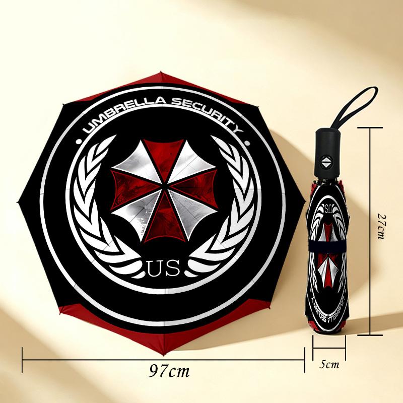 Umbrella Security 8 Ribs 3Fold Black Glue Uv Protection Umbrella Sun Protection Rainproof Compact Folding Umbrella For Travel Daily Use C923338
