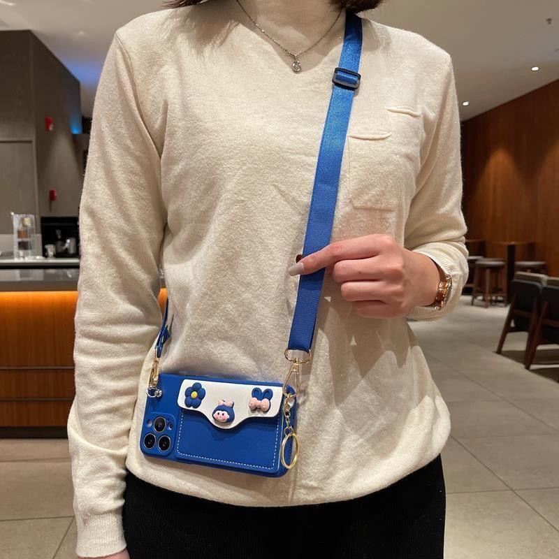 Kreslená peněženka iPhone 13 Promax Apple 11 Pouzdro na telefon 12P Crossbody XSmax Roztomilé X Měkké pouzdro 8plus