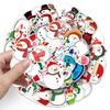 50pcs Snowman Graffiti Cartoon Stickers - Fresh Style, DIY, Waterproof for Journals, Phones, and Suitcases