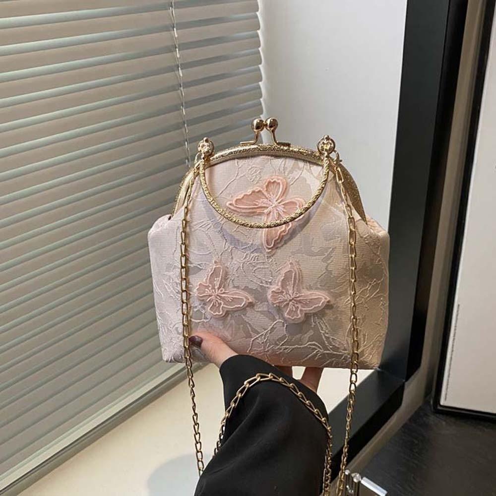 

Versatile Chinese Style Handbag Mesh Butterfly Luxury Embroidered Purses Polyester Evening Pouch Cheongsam Bag Party