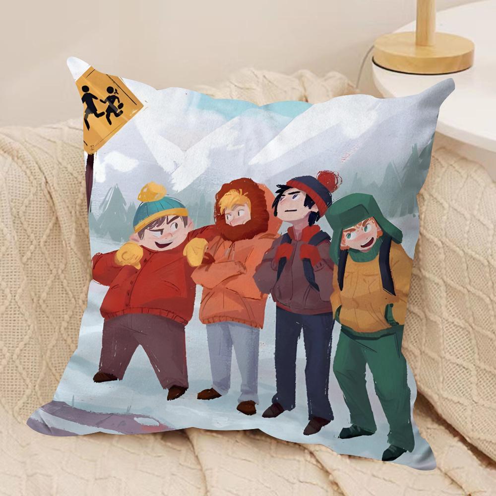 

Anime SSouths PPark Cushion Cover Soft Plush Fabric DoubleSided Printed Cushion Covers for All Seasons Modern HomeDecor Gift 30x30cm