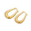 French Minimalist Gold U Shaped Hoop Earrings Water Drop Thick Circle Ear Studs Fashion Jewelry For Women