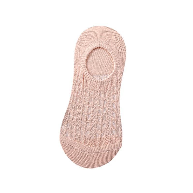 Spring and Summer Thin Invisible Socks for Women, Mesh Breathable Boat Socks That Won't Fall Off, Solid Color Socks