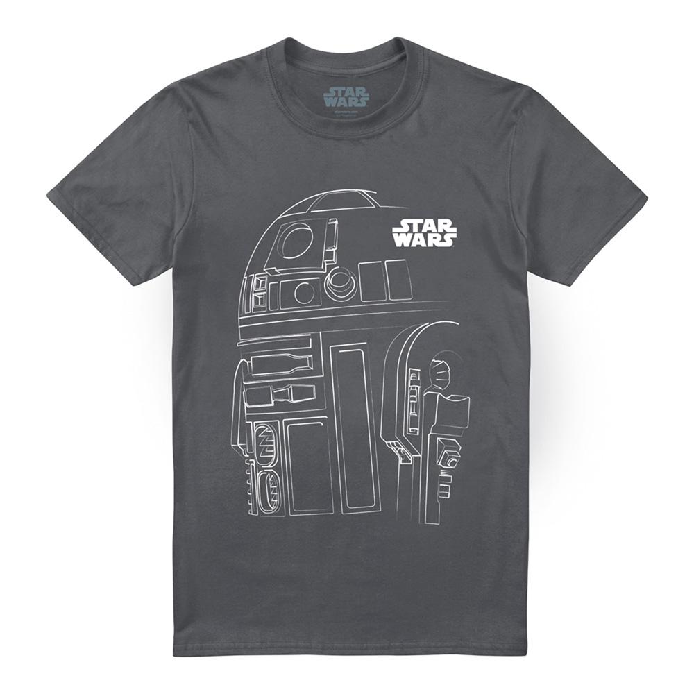Star Wars Unisex Adult R2-D2 Outline T-Shirt