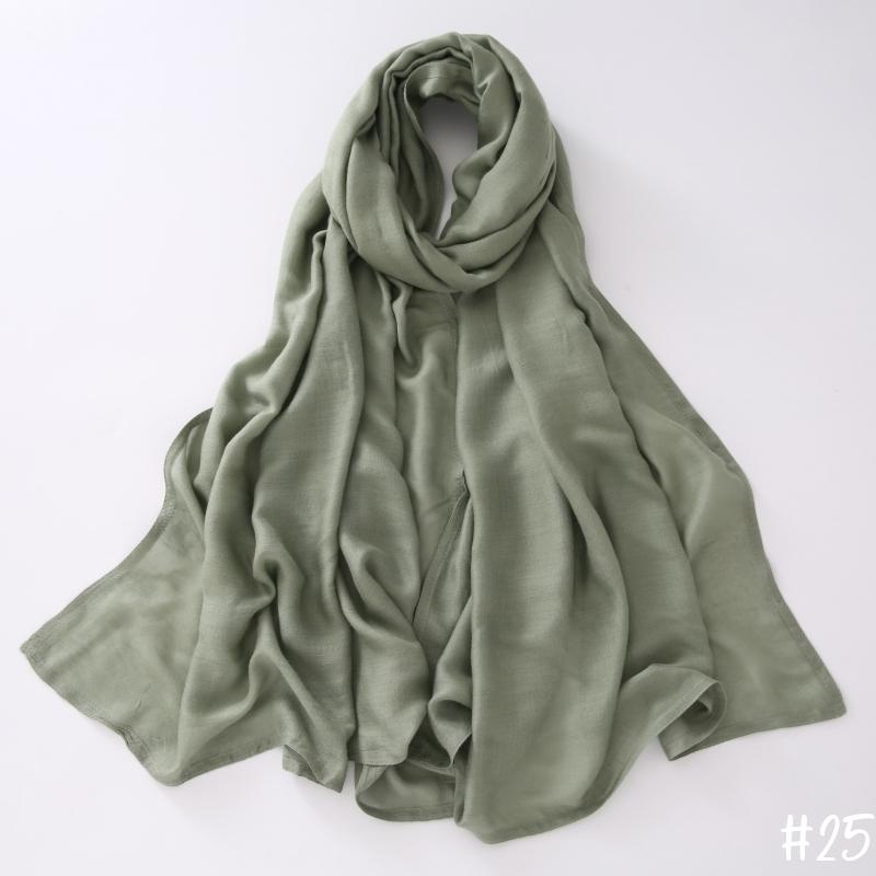 32Colors Modal Polyester Hijab Scarf Two Line Stitching Muslim Long Scarves Light Weight Soft Turban Shawl Solid Scarves