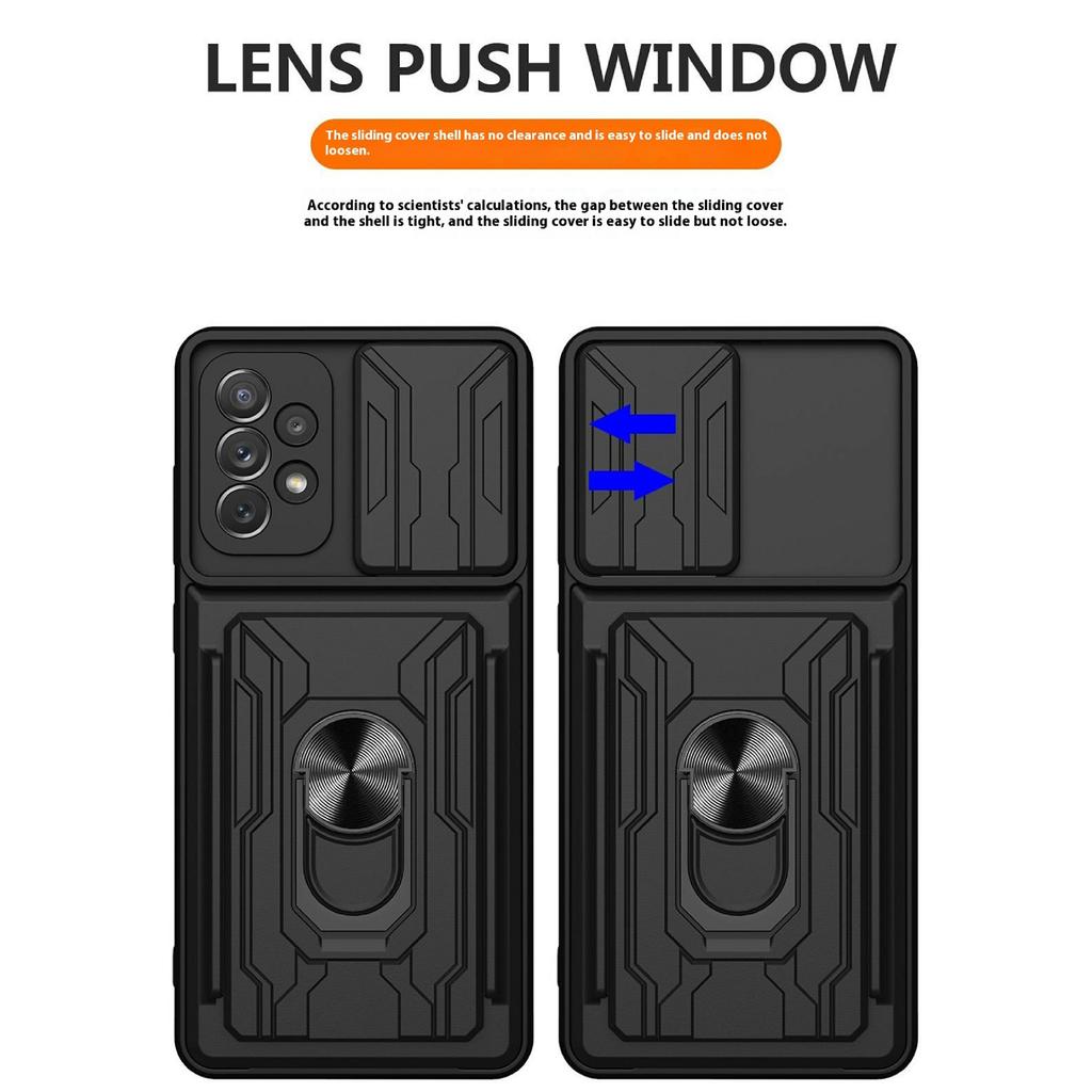 For Samsung Galaxy A23 5G (Global Version)/A23 4G Case PC + TPU Kickstand Phone Back Cover with Camera Slider