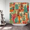 Multicolor Desert Cactus Shower Curtain Southwest Plants Tropical Style Bathroom Decorative Shower Curtain with 12 Hooks