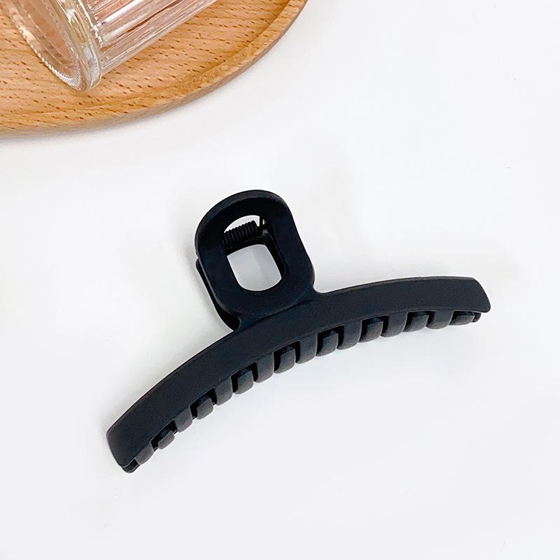 Retro Milk Coffee Series: Sweet Girl Shark Clip with Frosted Hollow Design - Fashion Hair Accessory