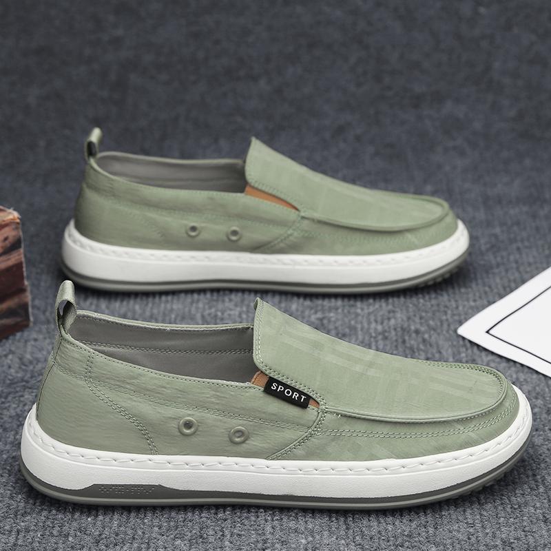 

2025 лето новая мужская обувь дышащая ткань-зонт повседневные кеды на доске японские парусиновые туфли на одной педали лоферы на мягкой подошве 39