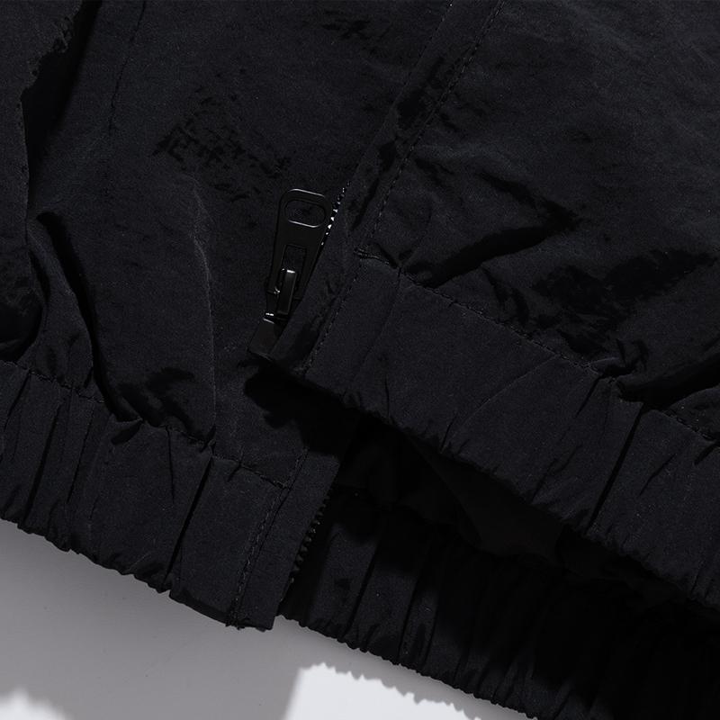 Giacca da Uomo Color Block con Collo Alto e Zip, Giacca a Vento Casual a Strisce, Capo d'Abbigliamento Esterno