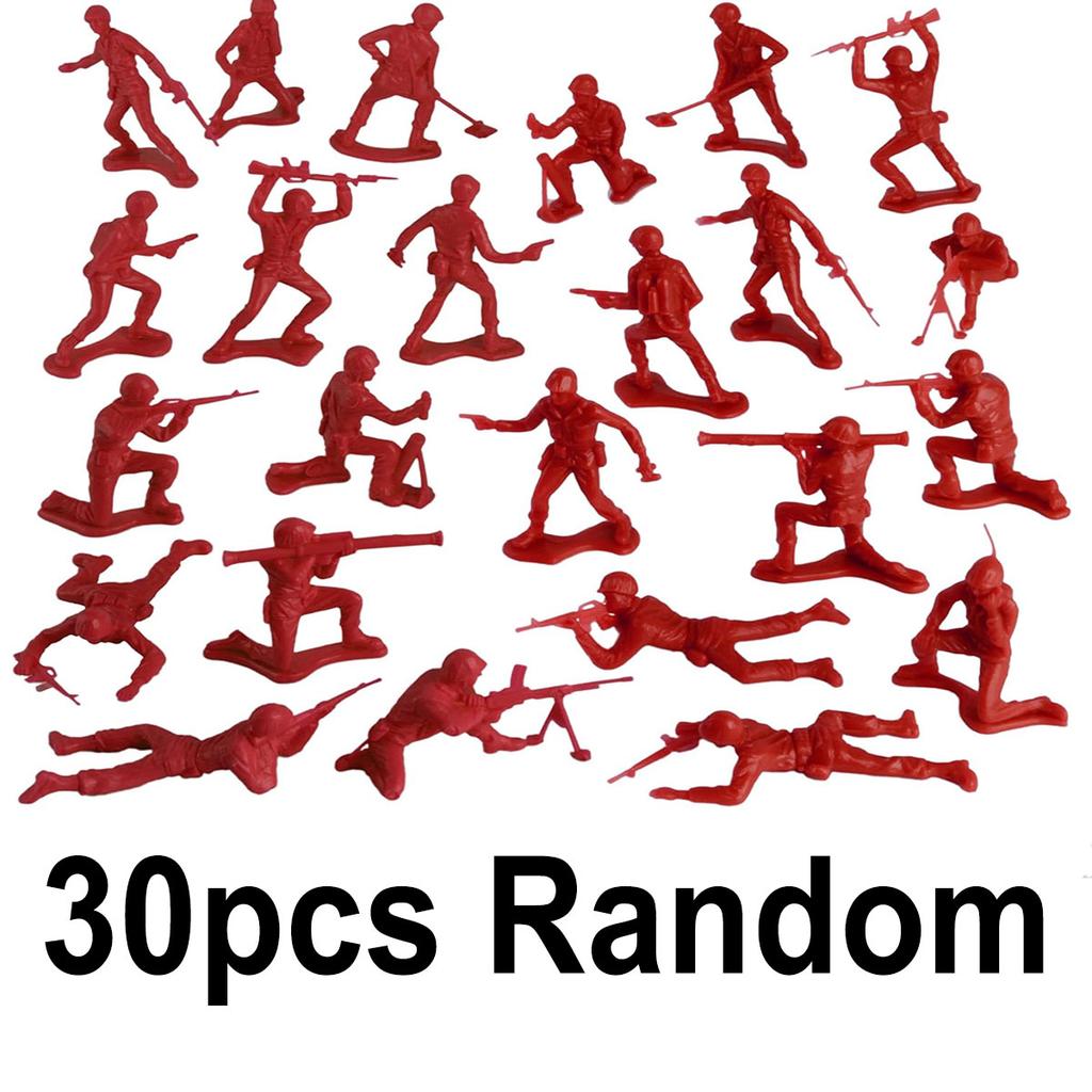 30pcs Miniature Plastic Soldier Models - 1.96 Inch Multicolor Military Figures for Party Decor, Birthday Gifts, ZSY
