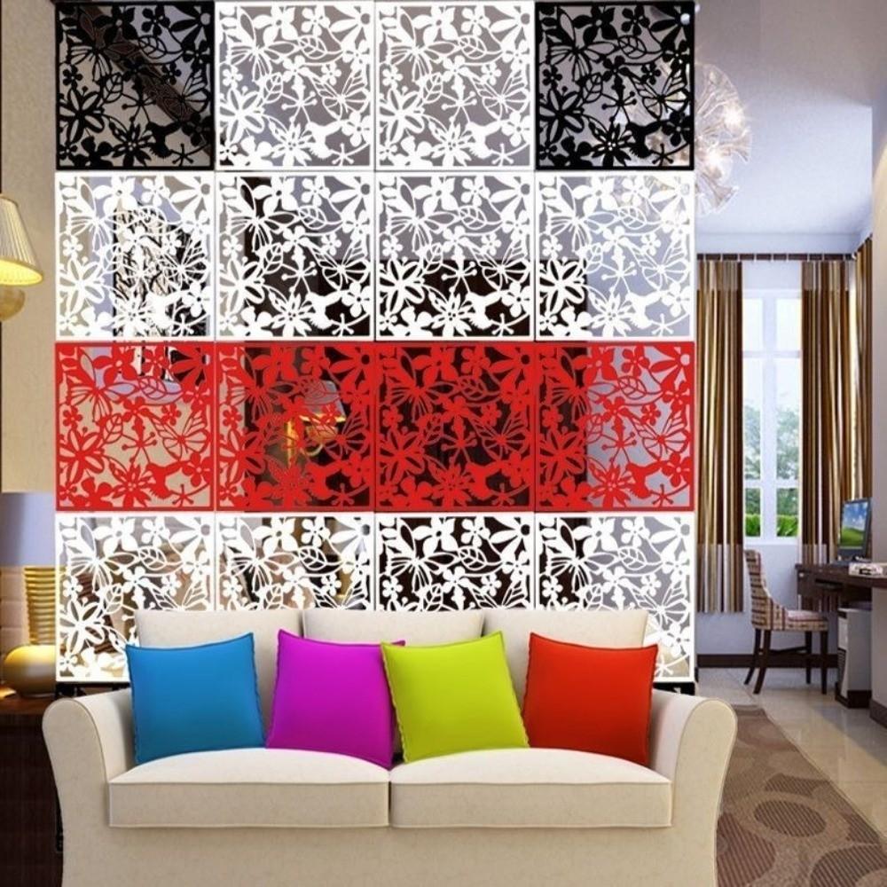 9Pcs Hollow Pattern Hanging Partition Screen Flower Carving DIY Privacy Screen Dining Room